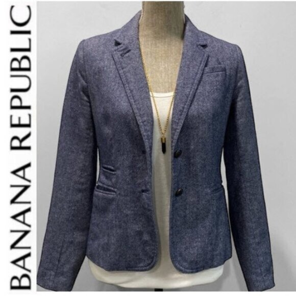 Banana Republic Jackets & Blazers - Banana Republic Wool Blazer size 4 blue